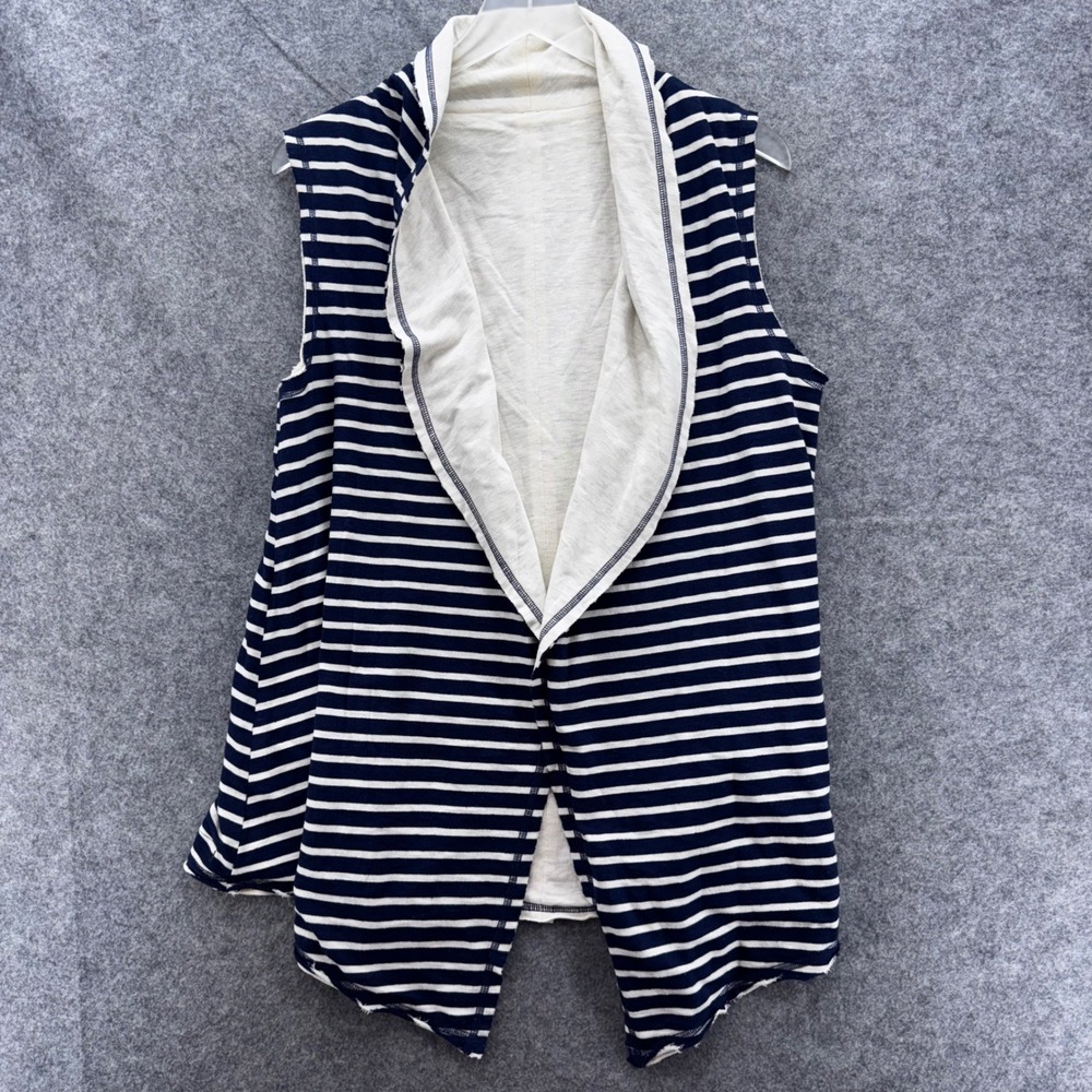 Matilda Jane Womens Full Moon Reversible Vest Size L Cream Navy Stripe Nautical - Picture 7 of 10